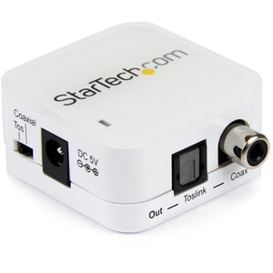 StarTech.com Two Way Digital Coax to Toslink Optical Audio Converter Repeater - 1 x RCA