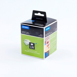 Dymo 99012 Address Label - 36 mm Width x 89 mm Length - Rectangle - Direct Thermal - White, Black - 260 / Roll - 520 Total