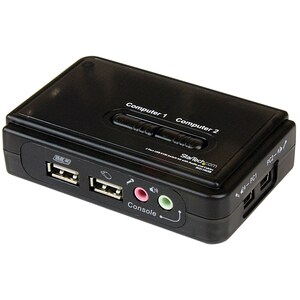 StarTech.com Juego de Conmutador KVM de 2 puertos con todo incluido - USB - Audio y Vídeo VGA - 2 Ordenador(es) - VGA - 20