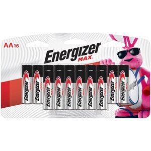 Energizer MAX Alkaline AA Batteries, 16 Pack - For Multipurpose - AA - 1.5 V DC - Alkaline - 16 / Pack