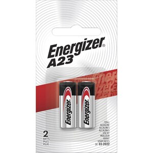 Energizer A23 Batteries, 2 Pack - For Multipurpose - 12 V DC - Alkaline Manganese Dioxide - 2 / Pack