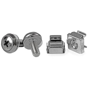 StarTech.com 50 Pkg M5 Mounting Screws and Cage Nuts for Server Rack Cabinet - Cage Nut, Rack Screw - 12 mm - Stainless St