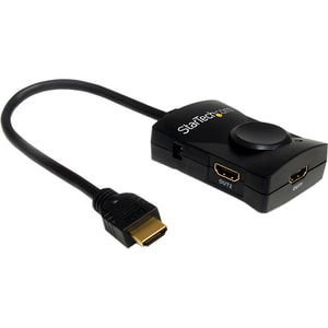 StarTech.com HDMI Splitter 1 In 2 Out - 1080p - 2 Port - USB-Powered - HDMI Multi Port - HDMI Audio Splitter - 1600 x 1200