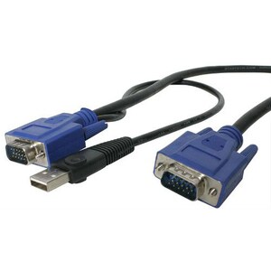 StarTech.com 3m (10 ft.) Ultra Thin USB VGA 2-in-1 KVM Cable - VGA KVM Cable - USB KVM Cable - KVM Switch Cable - Black