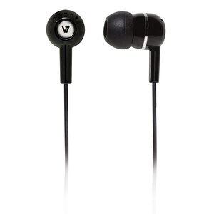 V7 HA100 Earphone - Stereo - Black - Mini-phone (3.5mm) - Wired - 32 Ohm - 20 Hz 20 kHz - Earbud - Binaural - Open - 3.9 f