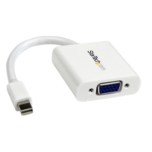 StarTech.com Mini DisplayPort to VGA Adapter - White - 1080p - Thunderbolt to VGA Monitor Adapter - Mini DP to VGA Convert