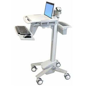 Ergotron StyleView Medical Cart - 8.16 kg Capacity - 4 Casters - Aluminium - 464.8 mm Width x 1282.7 mm Height - White, Grey
