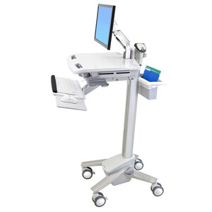 Ergotron StyleView EMR Cart with LCD Arm - 15.88 kg Capacity - 4 Casters - Aluminium - 464.8 mm Width x 1282.7 mm Height -