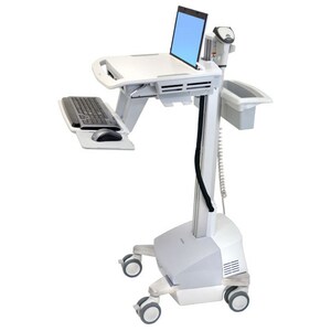 Ergotron StyleView Medical Trolley - 8.16 kg Capacity - 4 Casters - Aluminium - 464.8 mm Width x 1282.7 mm Height - White,