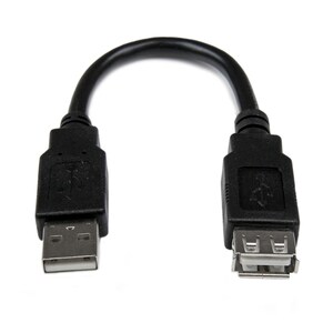 StarTech.com 6in USB 2.0 Extension Adapter Cable A to A - M/F - First End: 1 x 4-pin USB 2.0 Type A - Male - Second End: 1