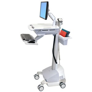 Ergotron StyleView Medical Trolley - 15.88 kg Capacity - 4 Casters - Plastic, Aluminium - x 1282.7 mm Height - Grey