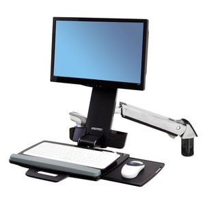 Ergotron StyleView Multi Component Mount for Notebook, Mouse, Keyboard, Monitor, Scanner - Polished Aluminum - 1 Display(s