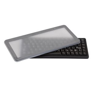 CHERRY EZCLEAN Wired Covered Cleanable Keyboard - Compact, Black, Removeable Easy to Clean Silicone Cover