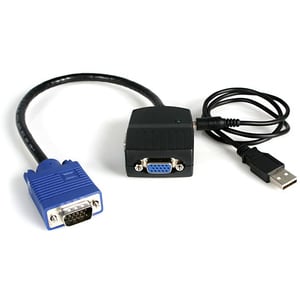 Mini Duplicador Divisor de Video VGA de 2 puertos Compacto -Cable 2 Salidas StarTech.com ST122LE