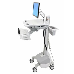 Ergotron StyleView Medical Trolley - 14.06 kg Capacity - 4 Casters - Plastic, Aluminium - x 1282.7 mm Height - Grey