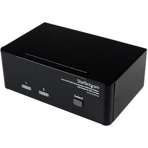 StarTech.com 2 Port KVM Switch - DVI and VGA w/ Audio and USB 2.0 Hub - Dual Monitor / Display / Screen KVM Switch - DVI V