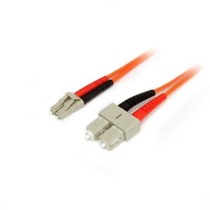 StarTech.com 2m Fiber Optic Cable - Multimode Duplex 50/125 - LSZH - LC/SC - OM2 - LC to SC Fiber Patch Cable - First End: