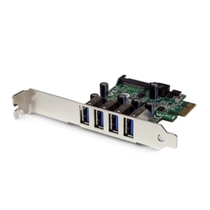 StarTech.com Adattatore scheda controller PCI Express PCIe SuperSpeed USB 3.0 a 4 porte con UASP - Alimentazione SATA - Su