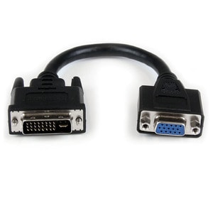 StarTech.com Adattatore cavo DVI a VGA da 20 cm - DVI-I maschio a VGA femmina - Estremità 1: 1 x DVI-I Maschio Video - Est
