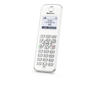AVM FRITZ!Fon M2 DECT Cordless Phone - White - 300 m Range - 1 x Phone Line - Speakerphone