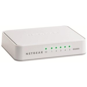 Netgear GS205 5 Ports Ethernet Switch - 2 Layer Supported - Twisted Pair - Desktop