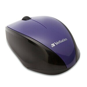 Verbatim Wireless Notebook Multi-Trac Blue LED Mouse - Purple - Blue Optical - Wireless - Radio Frequency - 2.40 GHz - Pur