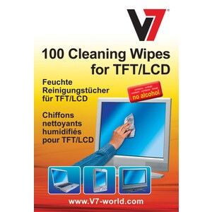 V7 Cleaning Wipe for Notebook, Display Screen - 100 Piece