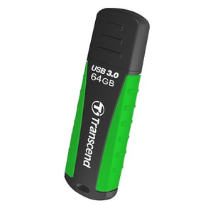Transcend 64GB JetFlash 810 USB 3.0 Flash Drive - 64 GB - USB 3.0 - Black, Green - Lifetime Warranty