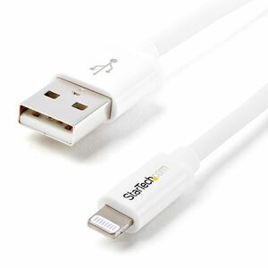 StarTech.com 2m (6ft) Long White Apple® 8-pin Lightning Connector to USB Cable for iPhone / iPod / iPad - First End: 1 x T