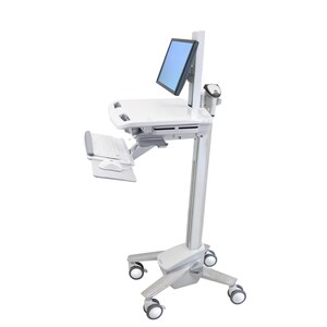 Ergotron StyleView Medical Cart - 15.88 kg Capacity - 4 Casters - Steel, Plastic, Zinc Plated Steel - x 1282.7 mm Height -
