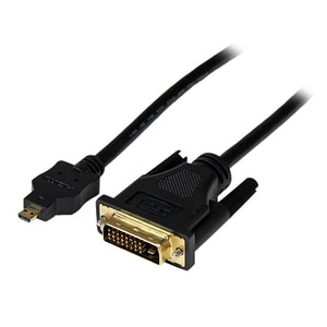 StarTech.com 3ft (1m) Micro HDMI to DVI Cable, Micro HDMI to DVI Adapter Cable, Micro HDMI Type-D to DVI-D Monitor/Display