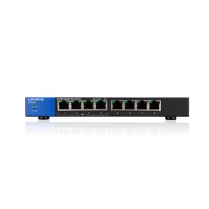 Linksys LGS108P 8 Ports Ethernet Switch - 2 Layer Supported - Wall Mountable, Desktop - Lifetime Limited Warranty