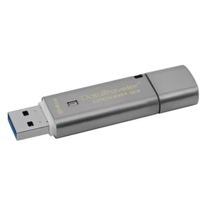 Kingston DataTraveler Locker+ G3 64 GB USB 3.0 Flash Drive - Silver - 135 MB/s Read Speed - 40 MB/s Write Speed - 5 Year W
