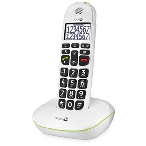 Doro PhoneEasy 110 DECT Cordless Phone - White - 300 m Range - 1 x Phone Line - Speakerphone - Hearing Aid Compatible - Ba