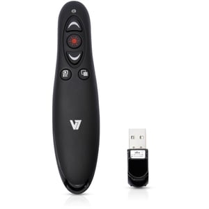 V7 Professional Wireless Presenter with Laser Pointer and microSD Card Reader - Wireless - Radio Frequency - 2.40 GHz - Bl