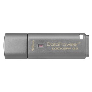 Kingston 16GB DataTraveler Locker+ G3 USB 3.0 Flash Drive - 16 GB - USB 3.0 - 135 MB/s Read Speed - 20 MB/s Write Speed - 