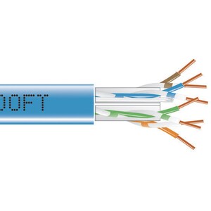 Black Box CAT6 550-MHz Solid Bulk Cable UTP CMP Plenum Blue 1000FT Pull-Box - 1000 ft Category 6 Network Cable for Network