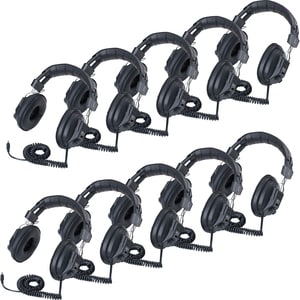 Califone 3068AV-10L Switchable Headphones Classpack - Stereo - Black - Mini-phone (3.5mm) - Wired - 36 Ohm - Over-the-head