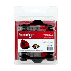 Evolis Badgy-Basic, Thick Consumable Kit - Compatible with original Badgy-Basic only, part #BDG101FRU