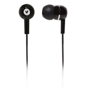 V7 HA110-BLK-12EB Wired Earbud Stereo Earset - Black - Binaural - In-ear - 32 Ohm - 120 cm Cable - Mini-phone (3.5mm)