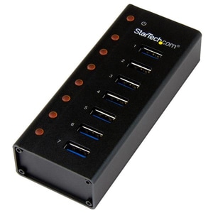 StarTech.com Concentrador USB 3.0 de 7 Puertos con Caja de Metal - Hub de Sobremesa o Montaje en Pared - 7 Total USB Port(
