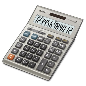 Casio DM-1200BM Simple Calculator - Extra Large Display, Key Rollover, Dual Power, Durable, Easy-to-read Display - Battery