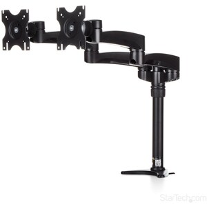 StarTech.com Dual Monitor Arm - Height Adjustable, Desk Surface or Grommet Mount for Two Displays with Cable Management - 