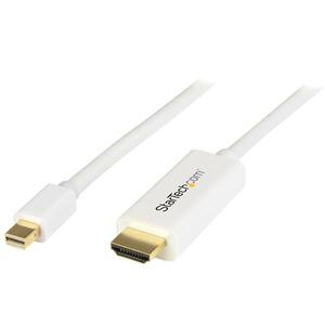 StarTech.com Cable Conversor Mini DisplayPort a HDMI de 2m - Color Blanco - Ultra HD 4K - Extremo prinicpal: 1 x Mini Disp