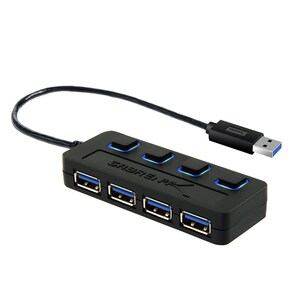 Sabrent 4-Port USB 3.0 Hub With Power Adapter - USB - External - 4 USB Port(s) - 4 USB 3.0 Port(s) - PC, Mac