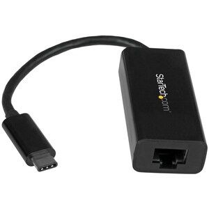 StarTech.com USB C to Gigabit Ethernet Adapter - Thunderbolt 3 - 10/100/1000Mbps - Black - Adds a GbE connection your comp