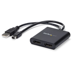 StarTech.com Mini DisplayPort to DisplayPort Multi Monitor Splitter - 2-Port MST Hub - mDP 1.2 to 2x DP MST Hub - 30 Hz to