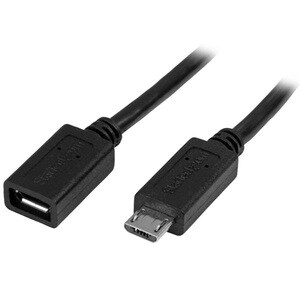 StarTech.com Cavo prolunga Micro USB maschio a femmina - Cavo di estensione micro-USB di 50cm - Nero - Estremità 1: 1 x Ti