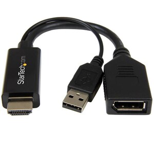 StarTech.com Conversor HDMI a DisplayPort 4K con Alimentación por USB - Extremo prinicpal: 1 x HDMI Macho Audio/Vídeo digi