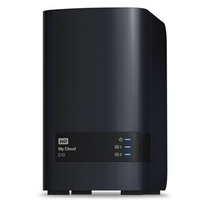 WD My Cloud EX2 WDBVBZ0080JCH-EESN 2 x Total Bays NAS Storage System - Marvell 1.20 GHz - 512 MB RAM Tower - RAID Supporte